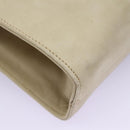 Salvatore Ferragamo Gancini Chain Shoulder Bag Suede Beige Gold Auth MY113-16