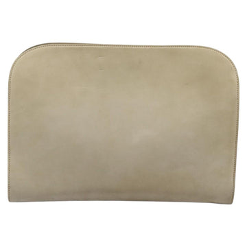 Salvatore Ferragamo Gancini Chain Shoulder Bag Suede Beige Gold Auth MY113 - 0