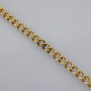 Salvatore Ferragamo Gancini Chain Shoulder Bag Suede Beige Gold Auth MY113-8