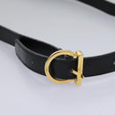 Salvatore Ferragamo Gancini Hand Bag Leather 2way Black Gold Auth MY114-9