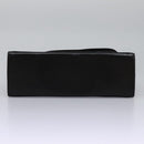 Salvatore Ferragamo Gancini Hand Bag Leather 2way Black Gold Auth MY114-5