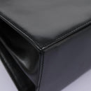 Salvatore Ferragamo Gancini Hand Bag Leather 2way Black Gold Auth MY114-16