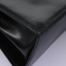 Salvatore Ferragamo Gancini Hand Bag Leather 2way Black Gold Auth MY114-10