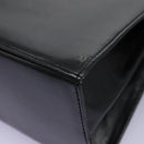 Salvatore Ferragamo Gancini Hand Bag Leather 2way Black Gold Auth MY114-18