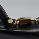 Salvatore Ferragamo Gancini Hand Bag Leather 2way Black Gold Auth MY114-19