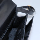 Salvatore Ferragamo Gancini Hand Bag Leather 2way Black Gold Auth MY114-21