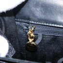 Salvatore Ferragamo Gancini Hand Bag Leather 2way Black Gold Auth MY114-23