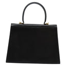 Salvatore Ferragamo Gancini Hand Bag Leather 2way Black Gold Auth MY114-2