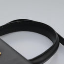 Salvatore Ferragamo Gancini Hand Bag Leather 2way Black Gold Auth MY114-14