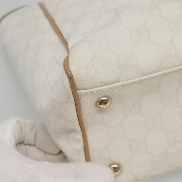 GUCCI GG Supreme Tote Bag PVC Outlet White Gold 264216 Auth MY141