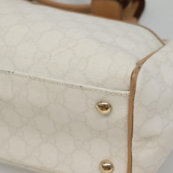 GUCCI GG Supreme Tote Bag PVC Outlet White Gold 264216 Auth MY141