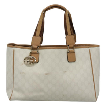 GUCCI GG Supreme Tote Bag PVC Outlet White Gold 264216 Auth MY141 - 0