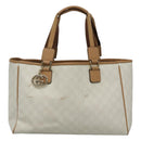 GUCCI GG Supreme Tote Bag PVC Outlet White Gold 264216 Auth MY141-13