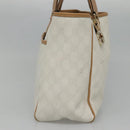 GUCCI GG Supreme Tote Bag PVC Outlet White Gold 264216 Auth MY141-4