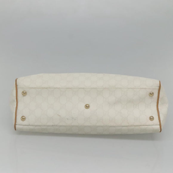 GUCCI GG Supreme Tote Bag PVC Outlet White Gold 264216 Auth MY141