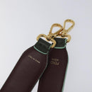 FENDI Shoulder Strap Leather Green Gold Auth MY143V-10