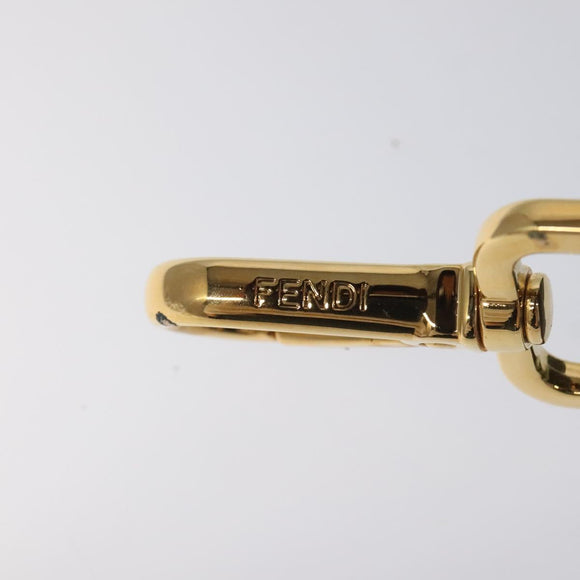 FENDI Shoulder Strap Leather Green Gold Auth MY143V