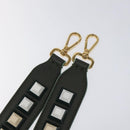 FENDI Shoulder Strap Leather Green Gold Auth MY143V-9