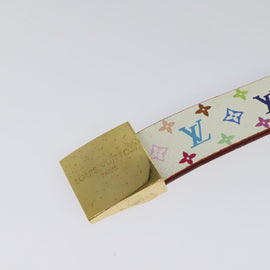 LOUIS VUITTON Monogram Multicolor Ceinture Carre Belt White M9270U LV Auth MY153 - 0