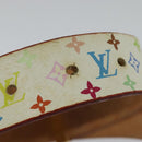 LOUIS VUITTON Monogram Multicolore Ceinture Carre Gürtel Weiß M9270U LV Auth MY153-10