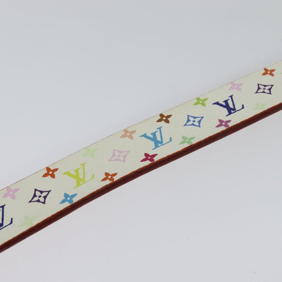 LOUIS VUITTON Monogram Multicolore Ceinture Carre Gürtel Weiß M9270U LV Auth MY153