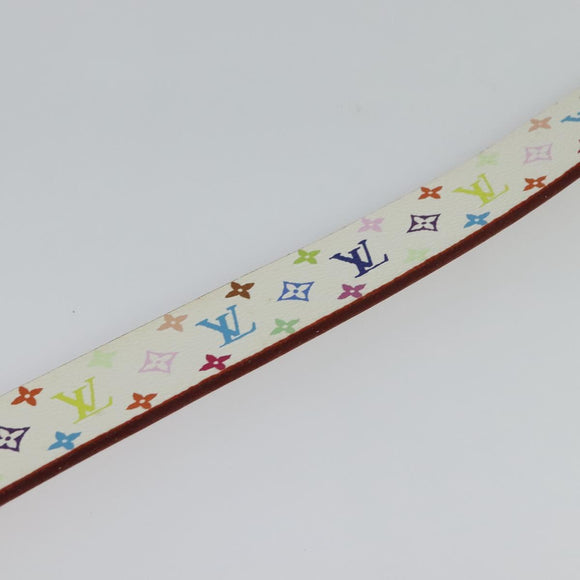 LOUIS VUITTON Monogram Multicolore Ceinture Carre Gürtel Weiß M9270U LV Auth MY153