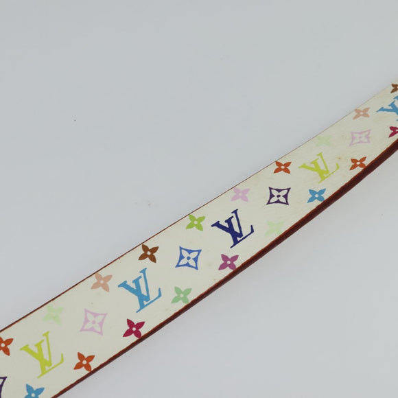 LOUIS VUITTON Monogram Multicolore Ceinture Carre Gürtel Weiß M9270U LV Auth MY153