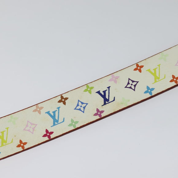 LOUIS VUITTON Monogram Multicolore Ceinture Carre Gürtel Weiß M9270U LV Auth MY153