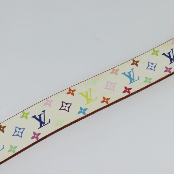 LOUIS VUITTON Monogram Multicolore Ceinture Carre Gürtel Weiß M9270U LV Auth MY153