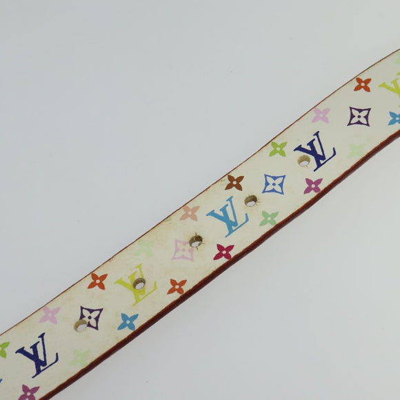 LOUIS VUITTON Monogram Multicolore Ceinture Carre Gürtel Weiß M9270U LV Auth MY153