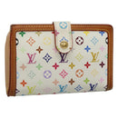 LOUIS VUITTON Multicolor Portefeuille Viennois Wallet White M92987 LV Auth MY154-1