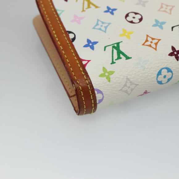 LOUIS VUITTON Multicolor Portefeuille Viennois Wallet White M92987 LV Auth MY154