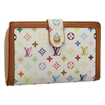 LOUIS VUITTON Multicolor Portefeuille Viennois Wallet White M92987 LV Auth MY154