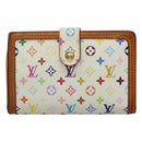 LOUIS VUITTON Multicolor Portefeuille Viennois Wallet White M92987 LV Auth MY154-13