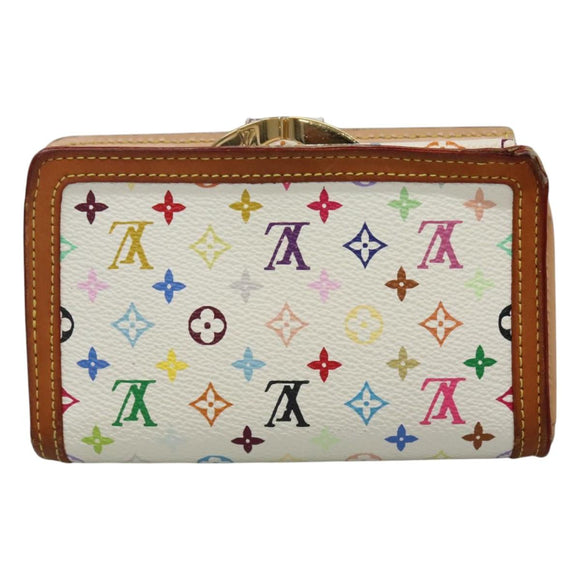 LOUIS VUITTON Multicolor Portefeuille Viennois Wallet White M92987 LV Auth MY154