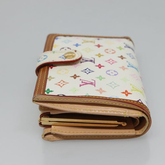 LOUIS VUITTON Multicolor Portefeuille Viennois Wallet White M92987 LV Auth MY154