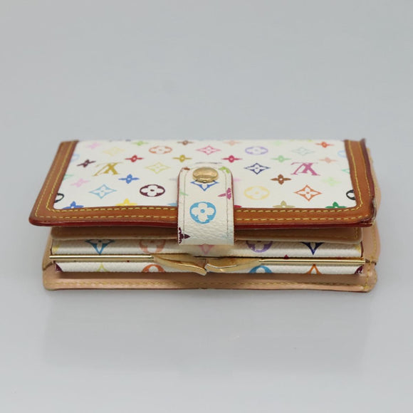 LOUIS VUITTON Multicolor Portefeuille Viennois Wallet White M92987 LV Auth MY154