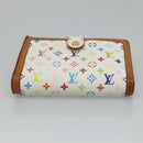 LOUIS VUITTON Multicolor Portefeuille Viennois Wallet White M92987 LV Auth MY154-6