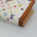 LOUIS VUITTON Multicolor Portefeuille Viennois Wallet White M92987 LV Auth MY154-7