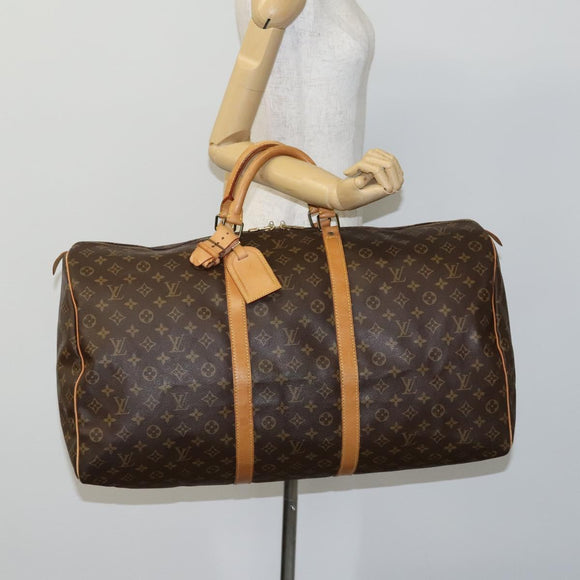 LOUIS VUITTON Monogram Keepall 60 Boston Bag M41422 LV Auth MY160