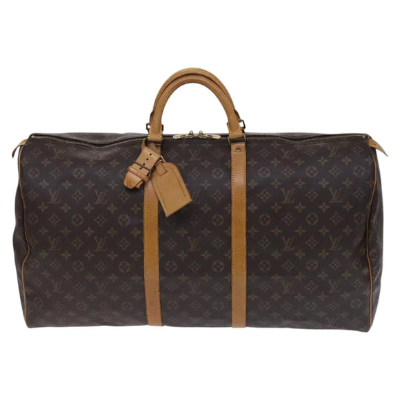 LOUIS VUITTON Monogram Keepall 60 Boston Bag M41422 LV Auth MY160