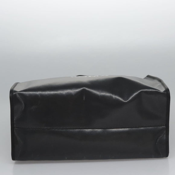 FENDI Tote Bag Coated Canvas 2way Black Silver Auth MY167V