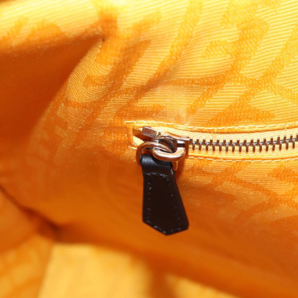 FENDI Tote Bag Coated Canvas 2way Black Silver Auth MY167V