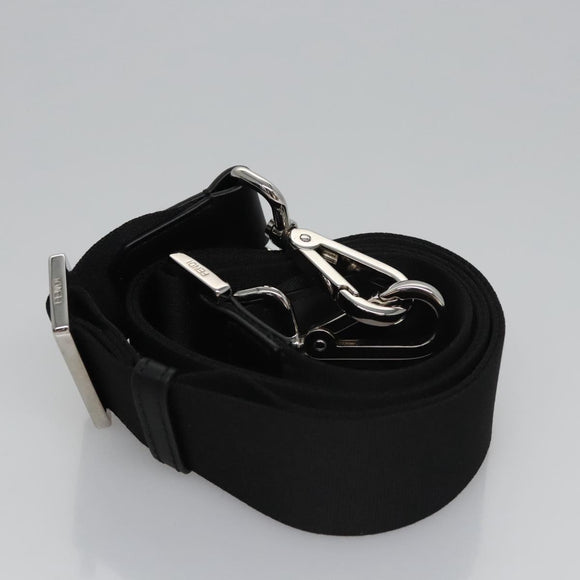 FENDI Tote Bag Coated Canvas 2way Black Silver Auth MY167V