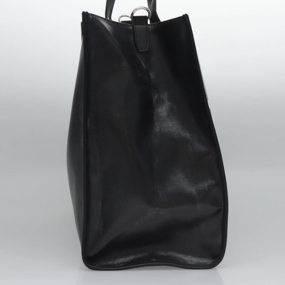 FENDI Tote Bag Coated Canvas 2way Black Silver Auth MY167V