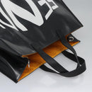 FENDI Tote Bag Coated Canvas 2way Black Silver Auth MY167V-7