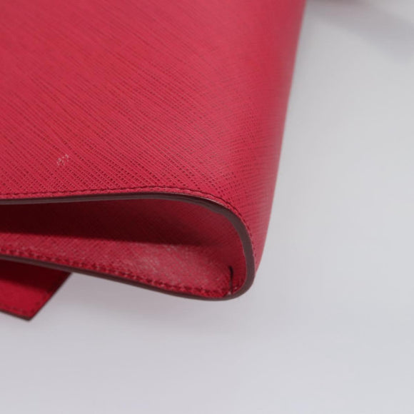 Salvatore Ferragamo Gancini Shoulder Bag Safiano leather Pink Silver Auth MY169V