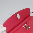 Salvatore Ferragamo Gancini Shoulder Bag Safiano leather Pink Silver Auth MY169V-10
