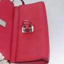 Salvatore Ferragamo Gancini Shoulder Bag Safiano leather Pink Silver Auth MY169V-18