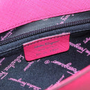 Salvatore Ferragamo Gancini Shoulder Bag Safiano leather Pink Silver Auth MY169V-12